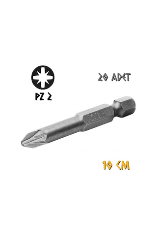 Kupa Tyson Vidalama Ucu Bits Uç - Pz2 Yıldız - 10 Cm. - 20 Adet