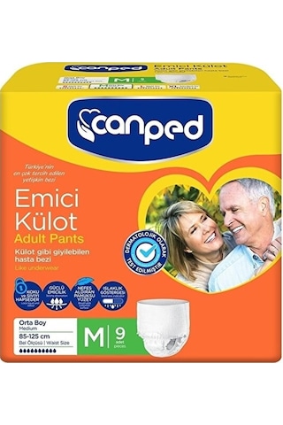 Canped Emici Külot Hasta Bezi Orta Boy M 2 x 9'Lu