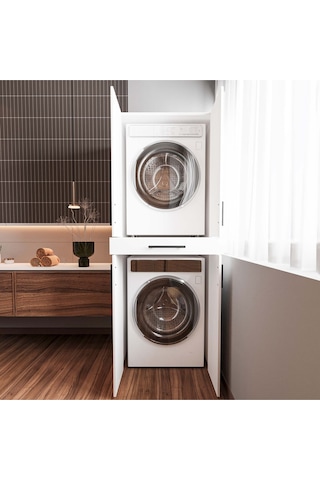 Çamaşır Makinesi Dolabı Kurutma Makinesi Dolabı %100 Mdf Beyaz