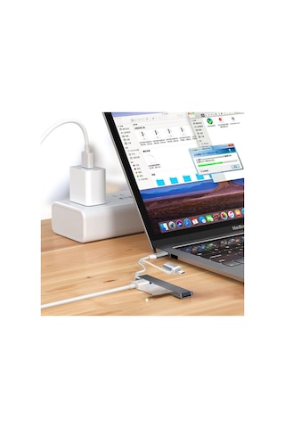 Zmc Bilişim 4 Port'lu Bağlantı İstasyonu Usb Bölücü Type-c Tipi Çoklu Multi Usb Çoklayıcı