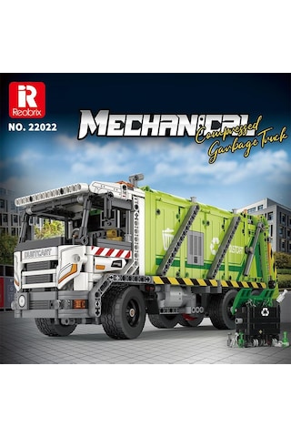 Reobrix Technic 22022 Çöp Toplama Kamyonu Garbage Truck Kumanda&motorlu Yaratıcı Yapı Blok Seti Building Blocks - 1468 Parça