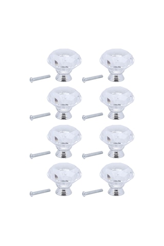 8 Adet Elmas Desenli Kulp 40mm Mutfak Banyo Dolap Düğmesi Huiliang