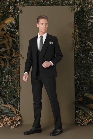 Efor Tk 887 Slim Fit Siyah Klasik Takım Elbise Siyah
