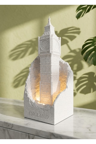 Dünya Mirasları Led Işıklı 3d Dekoratif Yapılar Koleksiyonu Big Ben Gri