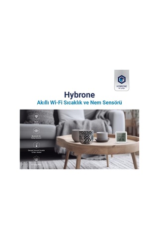 Ayrex Hybrone Akıllı Wi-fi Lcd Ekranlı Sıcaklık Ve Nem Sensörü, Gerçek Zamanlı Sıcaklık Ve Nem Verileri, Uygu