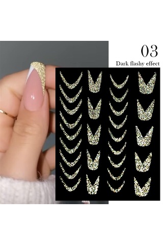 3d Reflektif Efekt Nail Art Sticker Model - 3 55881-3