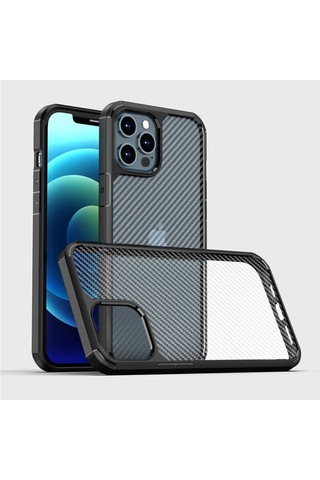 Apple Uyumlu iPhone 12 Pro Max Kılıf Zore Inoks Fiber Yüzey Tasarım Kılı