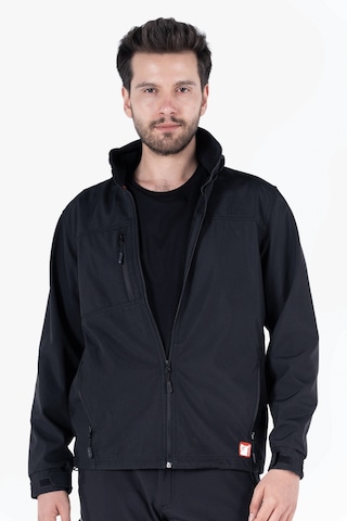 Gizli Kapüşonlu Softshell Mont Siyah
