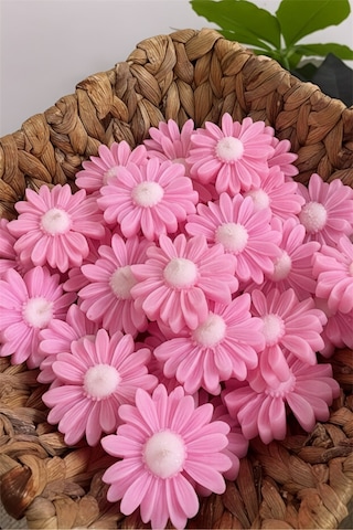 Bernami Vazo Pinterest Pembe Çiçek Desen Papatya Dekoratif Mum Söz, Nişan, Meclis Hediyelik 8 Adet Diğer