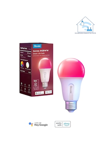Govee Wifi + Bluetooth 800 Lümen Uygulama Kontrollü Akıllı Ayarlanabilir Modlu Led Ampul