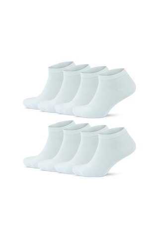 Ozzy Socks 8 Çift Ekonomik Pamuklu Beyaz Erkek Patik Beyaz