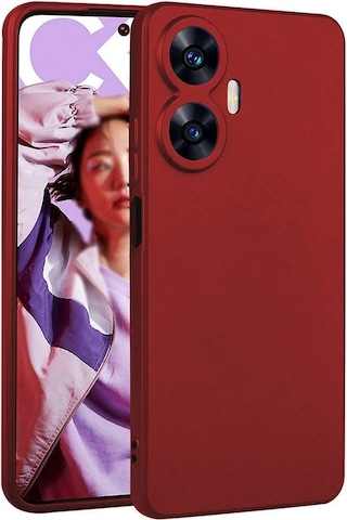 Realme C55 Kılıf Zore Premier Silikon Kapak Kırmızı