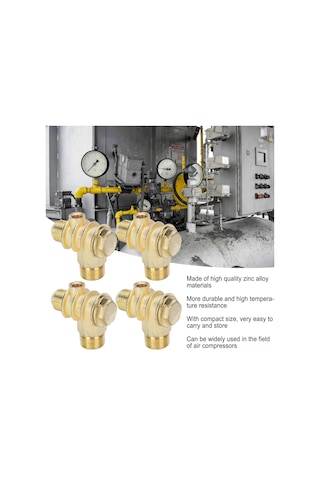 Symbee Zink Alaşımlı 4'lü Pnömatik Hava Kompresörü Geri Dönüş Engeli Valfi - Dahili Dişli Boru Parçaları Ve Araçlar