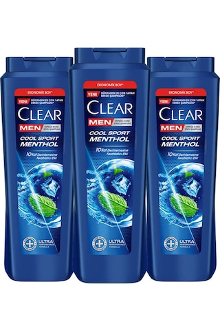 Clear Men Kepeğe Karşı Etkili Şampuan Cool Sport Menthol 600 Ml X3