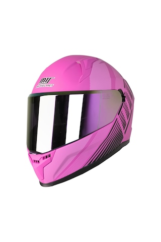 Mts M-910 Fuchsia Lady Güneş Vizörlü Motosiklet Kaskı Mat Pembe - Siyah