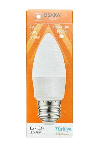 7w 50w 6500k Beyaz Işık E27 Duylu Mum Led Ampul, 4 Adet Diğer