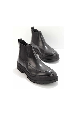 Siyah Hakiki Deri Erkek Bot & Bootie E02901491903 Siyah