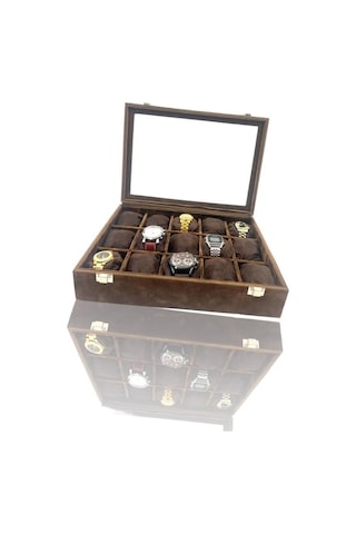 Richbo x 15'li Saat Kutusu Süet Kahve