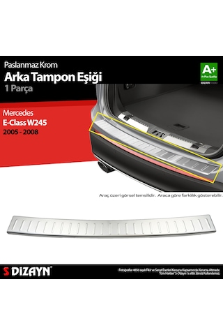 S-dizayn Mercedes B Class W245 Krom Arka Tampon Eşiği 2005-2008