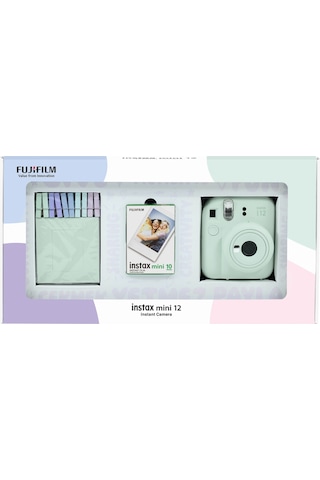 Fujifilm Instax Mini 12 Fotoğraf Makinesi + 10'lu Film + Mandal Yeşil