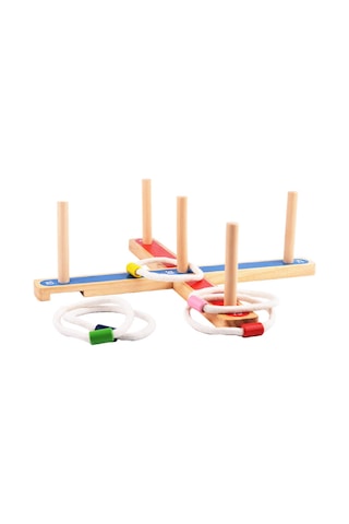 Konesam Ahşap Çeviklik Geliştirici Halka Atma Oyunu - Çocukların El-koordinasyonu Ve Motor Becerileri İçin Eko-friendly Oyun Seti