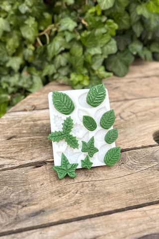 Yaprak Onlu Mum Kalıbı Silikon