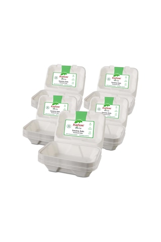 Kafem Ekolojik Sandviç Kapaklı Tabak 25 Li X 10 Paket Koli