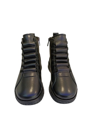 Voog 23662 Kadın Deri Casual Comfort Bot Siyah