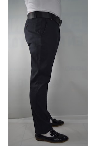 Battal Erkek Cizgili Reguler Pamuk Pantolon Siyah