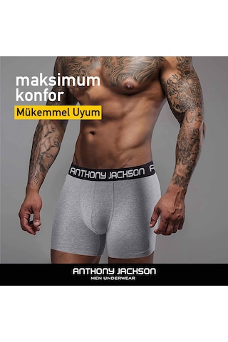 Anthony Jackson Merlin Likralı Premium Erkek Boxer 6'lı - Çok Renkli