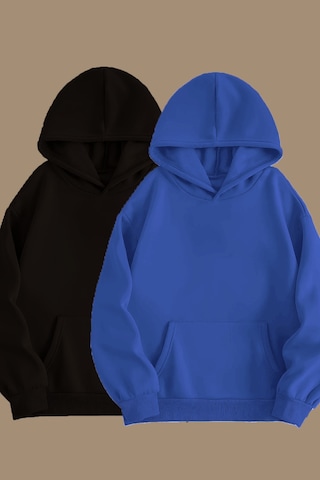 Blackjack Giyim Unisex Gri Siyah 2'li Kapüşonlu Oversize Sweatshirt Hoodie Siyah-saks Blackjack Giyim Unisex Gri Siyah 2'li Kapüşonlu Oversize Sweatshirt Hoodie Siyah-saks