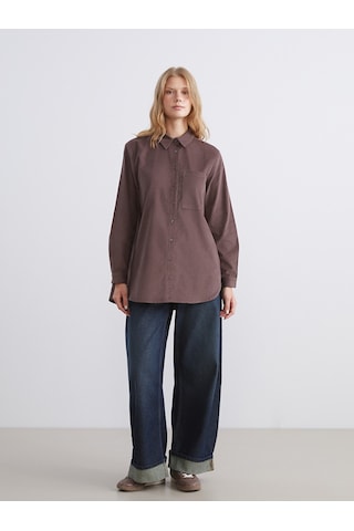 Lcw Modest Bordo Kadife Kadın Gömlek Tunik