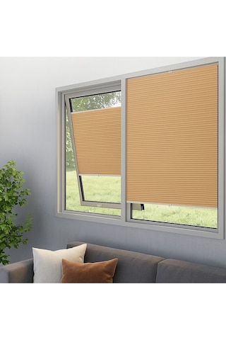 Perdema Kancalı/vidalı Honeycomb Plise %100 Karartma Cam Balkon Perdesi - Ofis Perdesi - Mutfak Perdesi Vizon