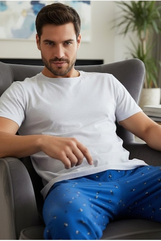 Siyah İnci Bisiklet Yaka Örme Pijama Takım 25109841 Gri