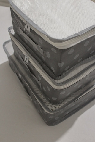 Adarya Home Puantiye Desen Valiz Düzenleyici Bavul İçi Organizer Set 6'lı Antrasit