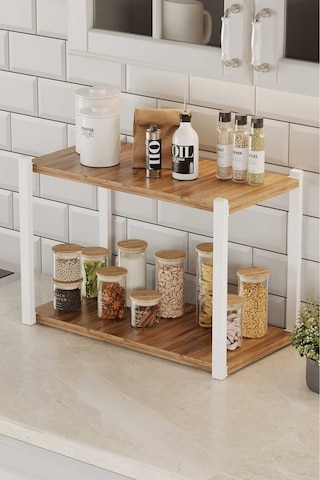 Çok Amaçli Banko Rafi Beyaz Profil Çam Sunta 45x18x34 Cm Mtl046 Beyaz-çam