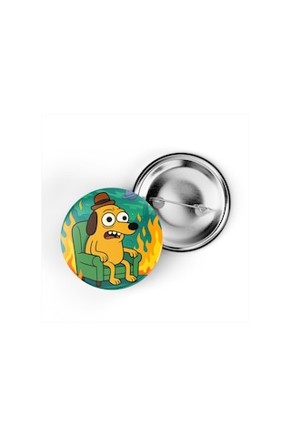 This Is Fine Dog - 44 Mm İğneli Çanta Rozeti - 5 Adet Diğer This Is Fine Dog - 44 Mm İğneli Çanta Rozeti - 5 Adet Diğer