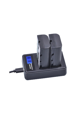 Cbtx Sony Np-fm500h / Np-fm50 / Np-f550 Uyumlu F550 Akıllı Lcd Ekran Kamera Şarj Cihazı Usb Kablosu Çift Yürüyüş Şarj Cihazı