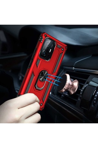 Xiaomi Mi 11t 5g Kılıf Zore Vega Kapak Kırmızı
