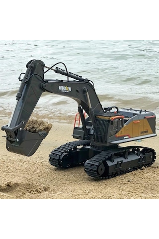 HUINA 1/14 Yüksek Kalite 22 Kanal RC Model Metal Kepçeli Ekskavatör Kazıcı Uzaktan Kumandali Çok Fonksiyonlu İş Makinası - 2.4G Sesli & Işıklı - 1592