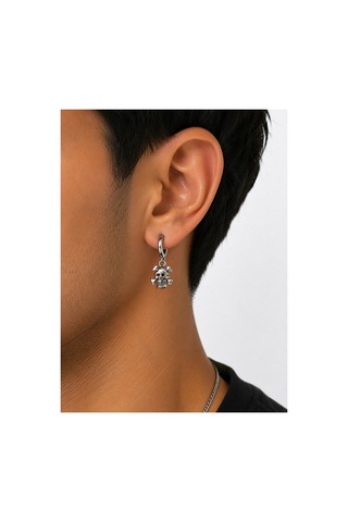 Ghon 1 Adet Bijuteri Geometrik Figürlü Küpe Gri