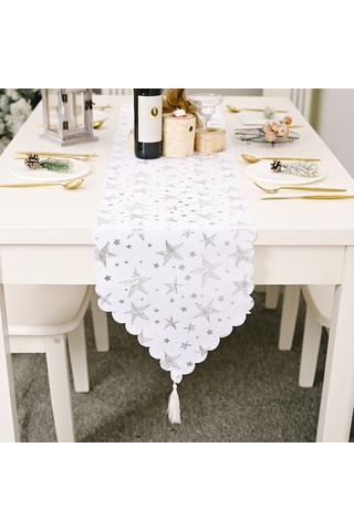 Sones Noel Masa Dekorasyonu Bronz Masa Örtüsü Tatil Dekorasyon Malzemeleri Gümüş Yıldız Gümüş