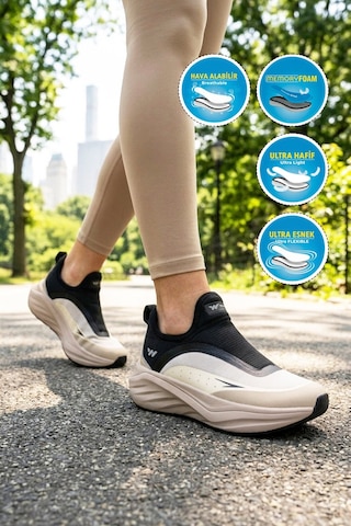 Walkway Bej Hafızalı Taban Hafif Esnek Unisex Spor Ayakkabı Eclipse G