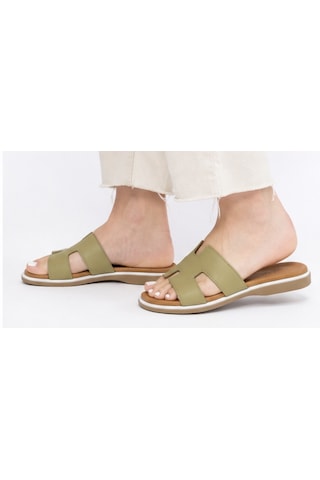 N Napa Shoe Np.1202.avakado Deri Terlik Yeşil