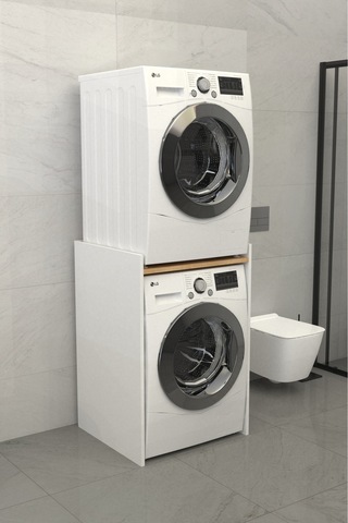 Solévo Banyo Dolabı Çamaşır Ve Kurutma Makinesi Dolabı Meşe Natürel