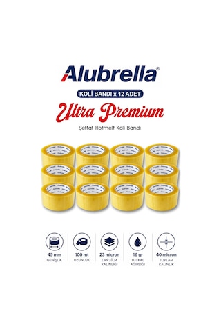 45 Mm X 100 Mt Ultra Premium Koli Bandı 12 Adet 1