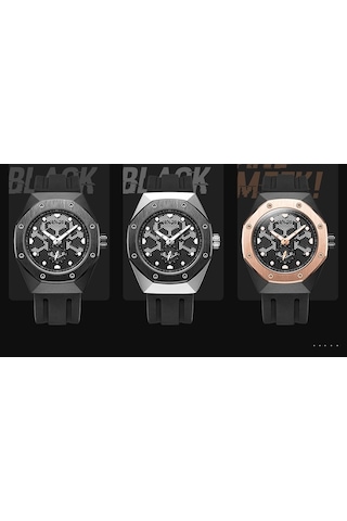 Sones Yazole 281 Çift Dijital Kadranlı Basit Retro İş Çift Kuvars Saat Büyük Siyah Tepsi Siyah Kemer