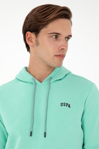 U.S. Polo Assn. Erkek Kapüşonlu Mint Basic Şardonlu Sweatshirt 50295176-VR090