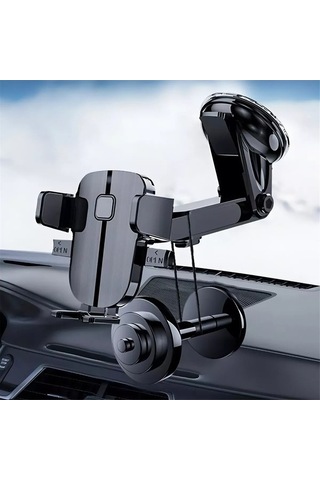 Dancemonkey Araba Teleskopik Tutucu, Vantuzlu Cep Telefonu Tutucu, Uygun Her Model, Koyu Renk, Aracında Kullanım Siyah