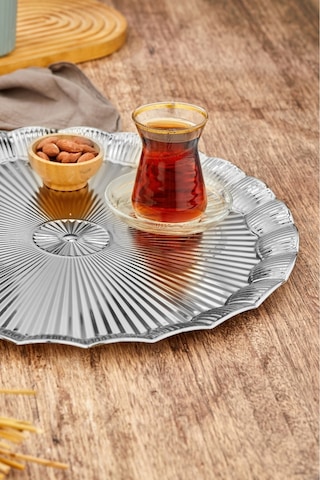 Cooker 35 Cm Metal Yuvarlak Gümüş Sunum Tepsisi Ckr3903 Diğer